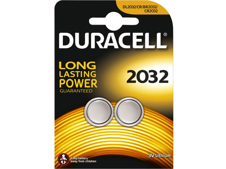 Duracell 2032 De botón Litio 3V Larga duración 2 unidades