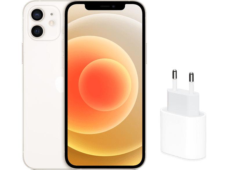 APPLE iPhone 12 Blanco 128 GB 5G 6.1 + Adaptador de corriente USB-C de 20 W