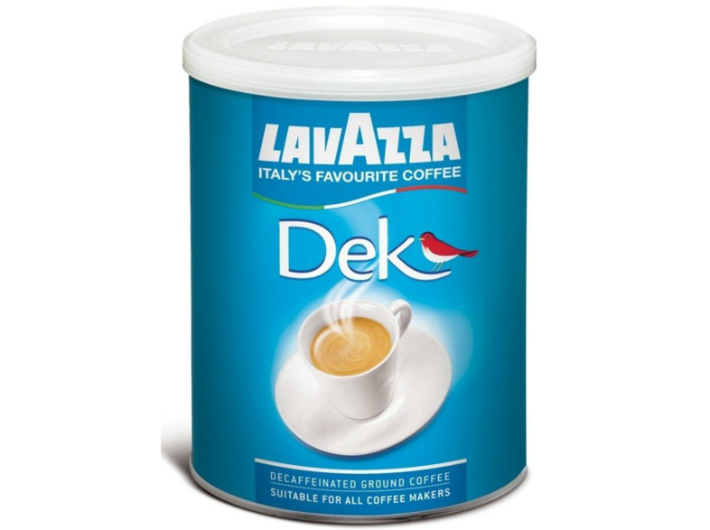 Lavazza DEK café molido en lata con sabor suave y descafeinado de 250g